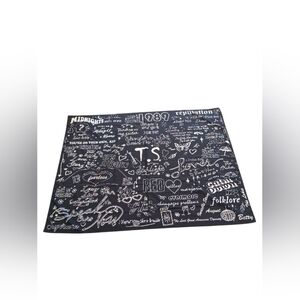 Taylor Swift NWT Lyric/Album Wall Tapestry Black/White